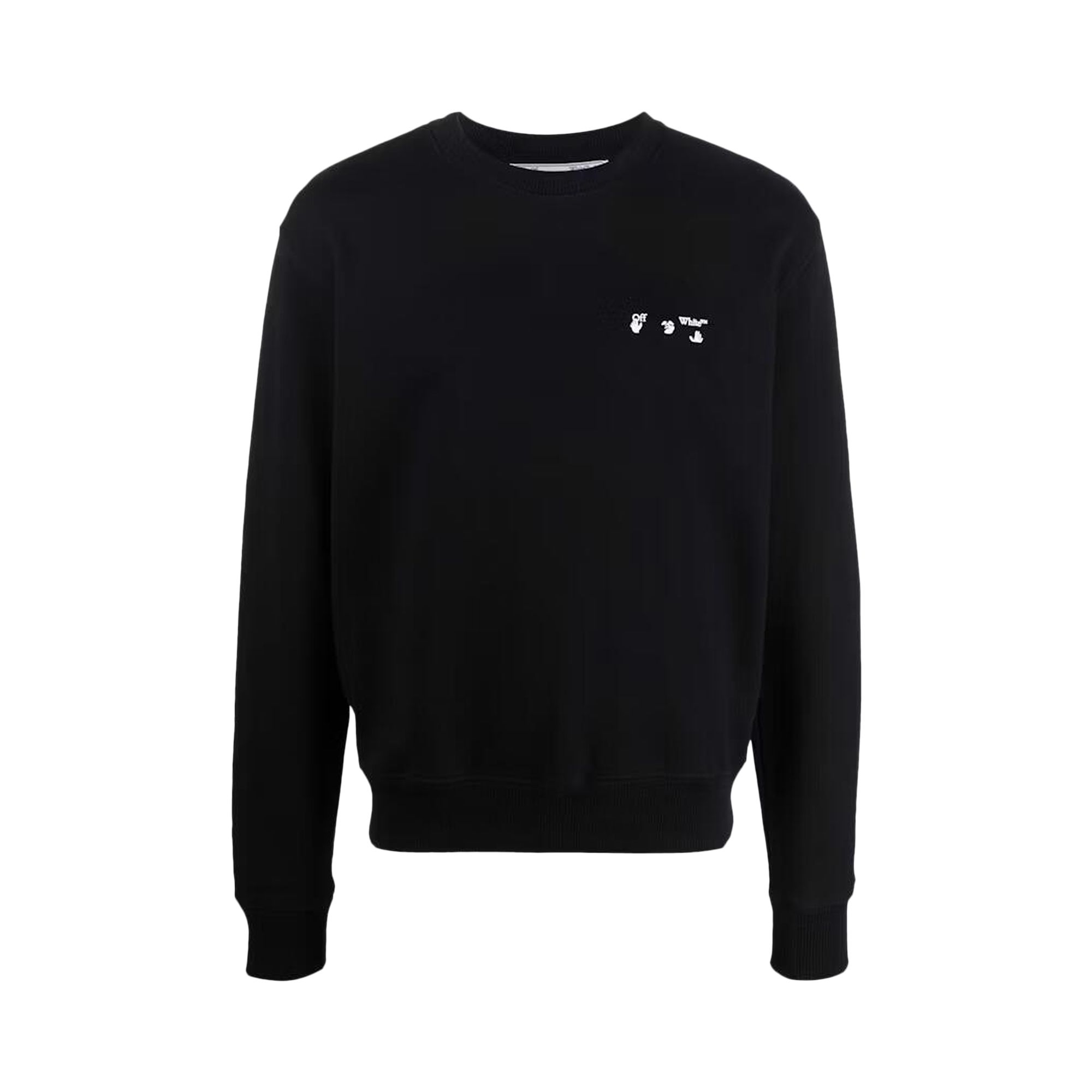 Pre-owned Off-white Logo Slim Crewneck 'black/white' | Men's Size Xs