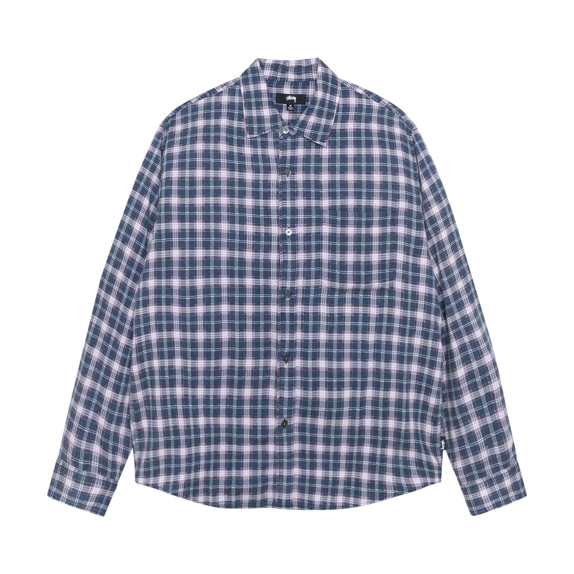 Pre-owned Stussy Matthew Shirt Printed Plaid 'navy' | Blue | Men's Size M