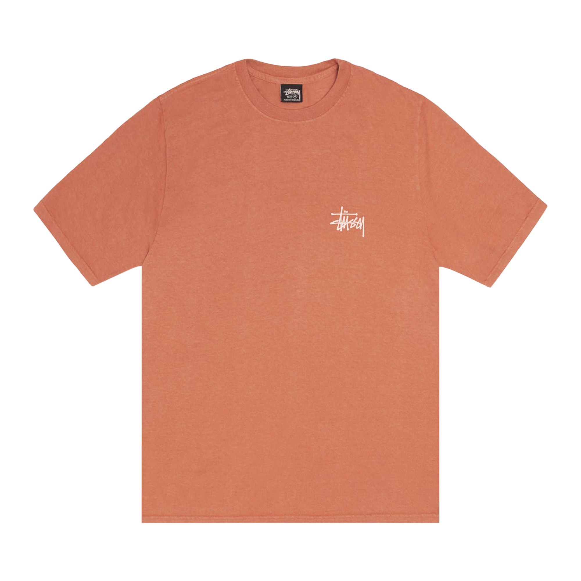 Pre-owned Stussy Built In Usa Tee Pigment Dyed 'rust' | Orange | Men's Size L