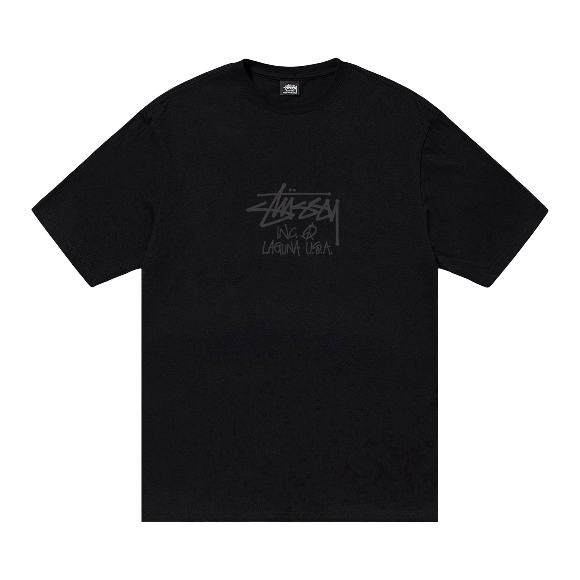 Pre-owned Stussy Laguna Usa Tee Pigment Dyed 'black' | Men's Size L