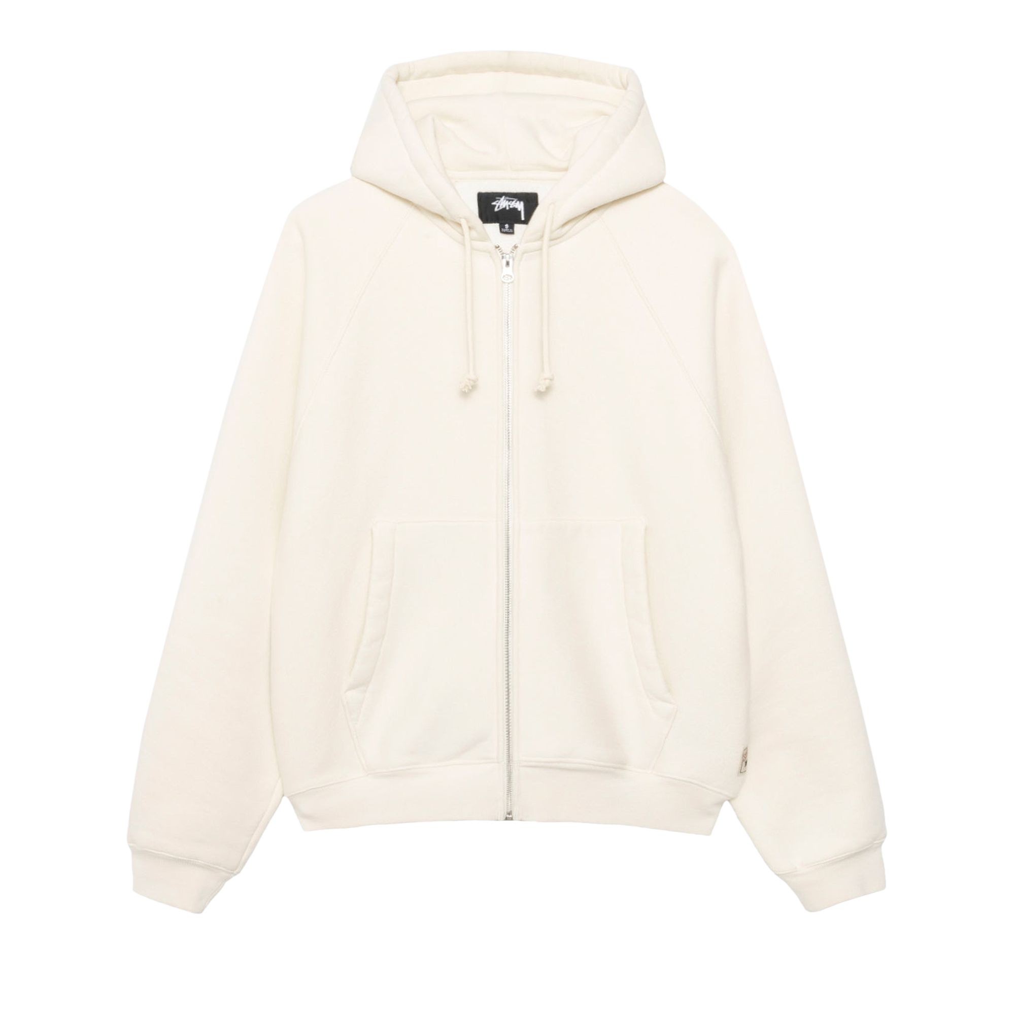 Pre-owned Stussy Fleece Raglan Zip Hoodie 'natural' | Cream | Men's Size M In White