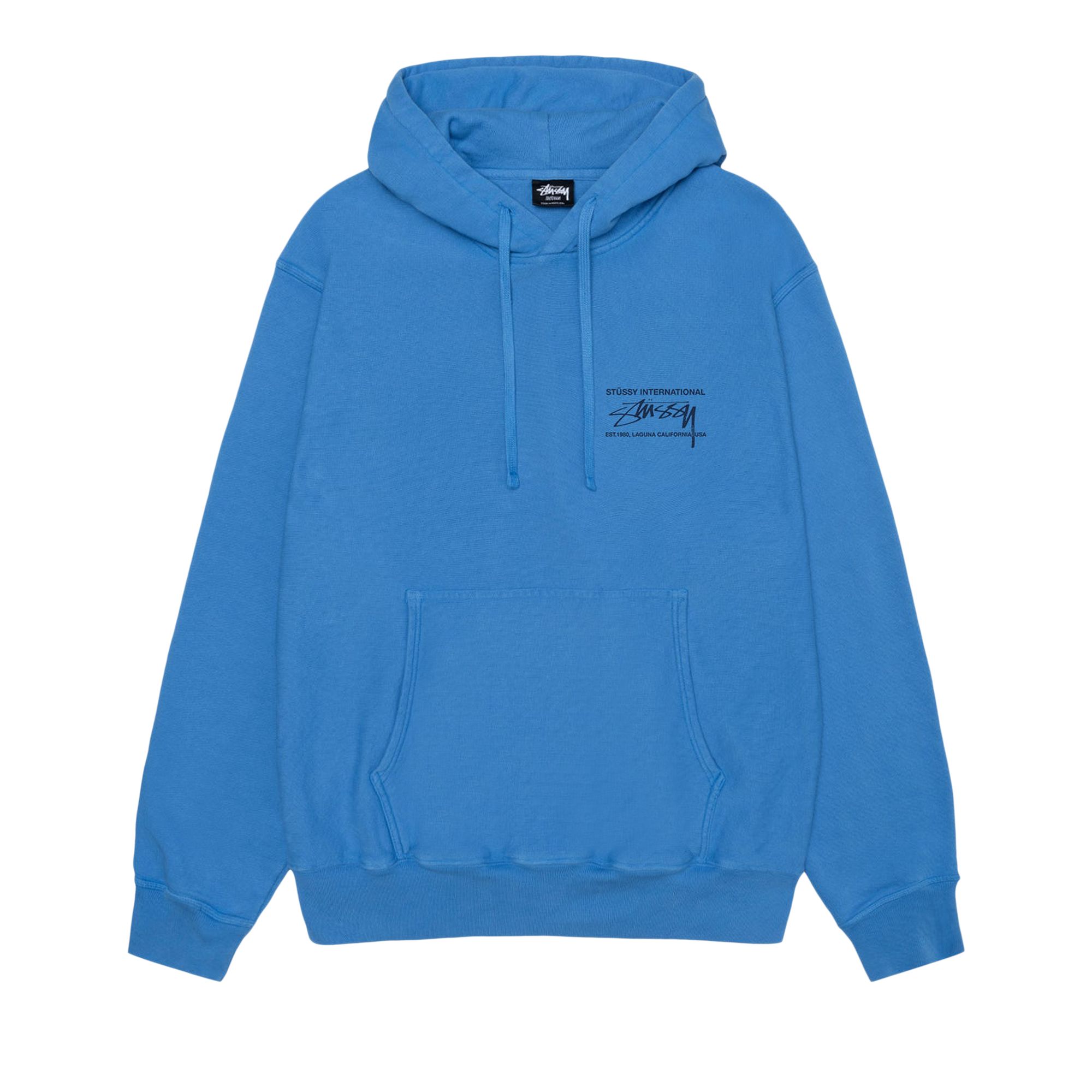 Pre-owned Stussy Smooth International Hoodie Pigment Dyed 'blue' | Men's Size S
