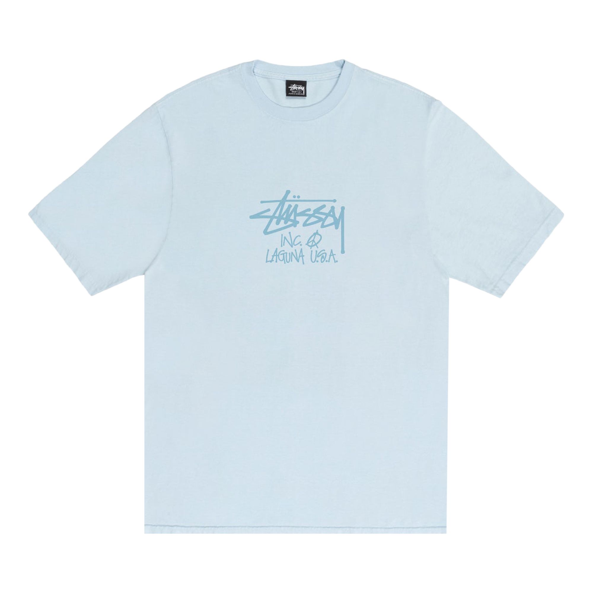 Pre-owned Stussy Laguna Usa Tee Pigment Dyed 'sky Blue' | Men's Size L