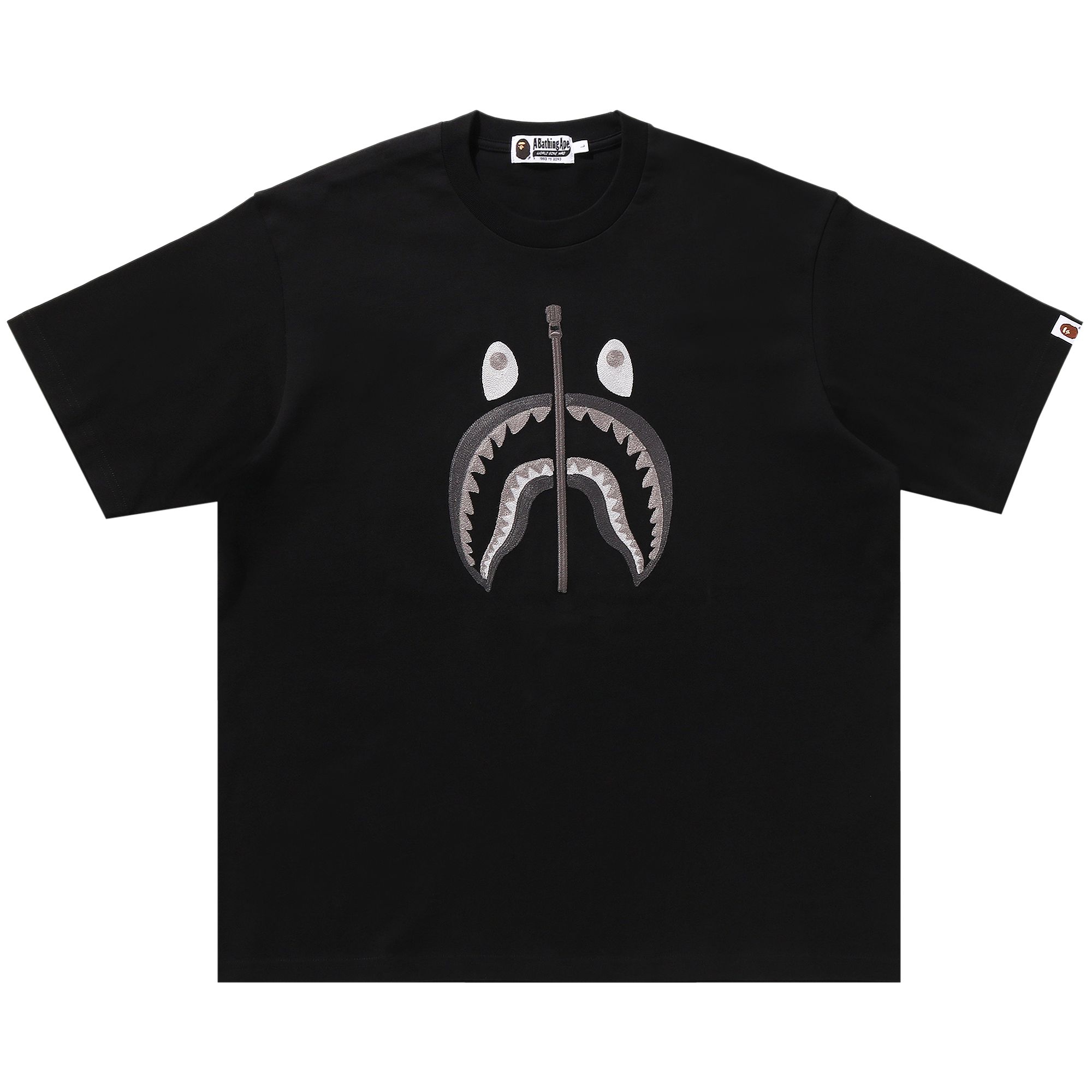 Pre-owned Bape Chain Stitch Shark Relaxed Fit Tee 'black' | Men's Size Xl
