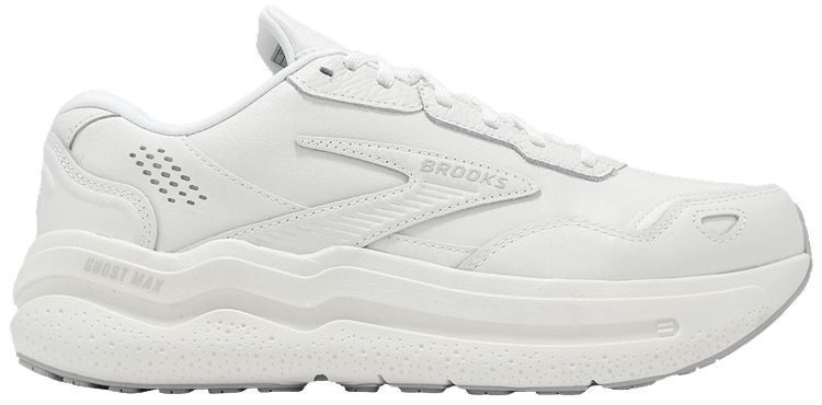 Brooks Ghost Max Leather 2E Wide Triple White