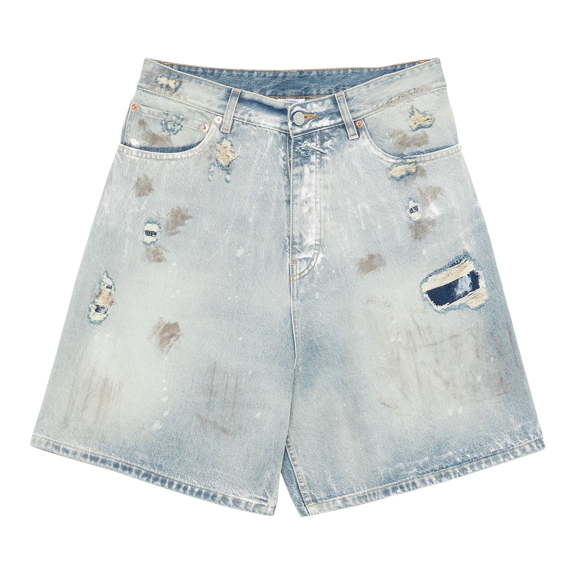 Pre-owned Vetements Trashed Shorts 'light Blue' | Men's Size 32