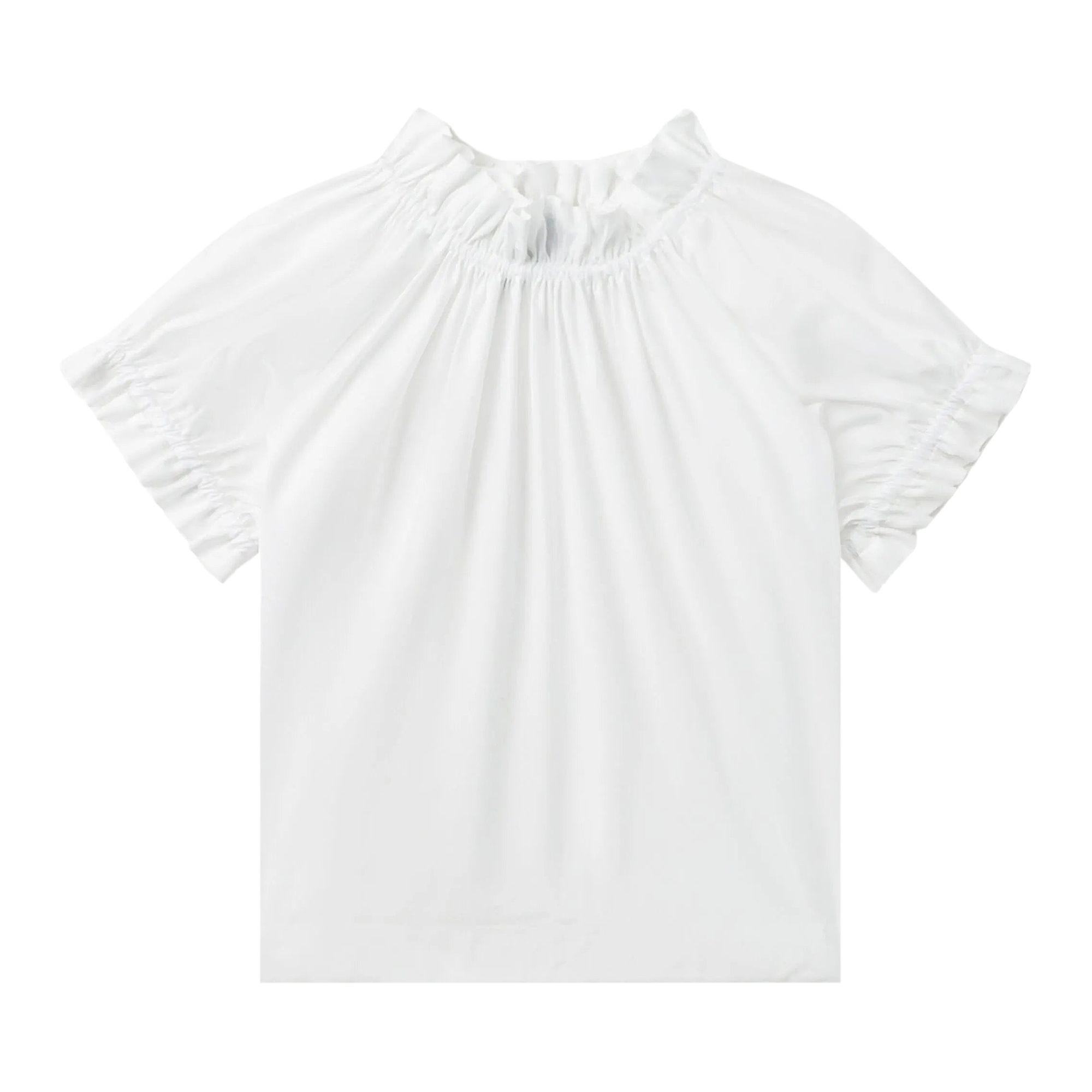 Pre-owned Simone Rocha Elasticated Gathered Ruffle Tulip Top 'white' | Women's Size 6