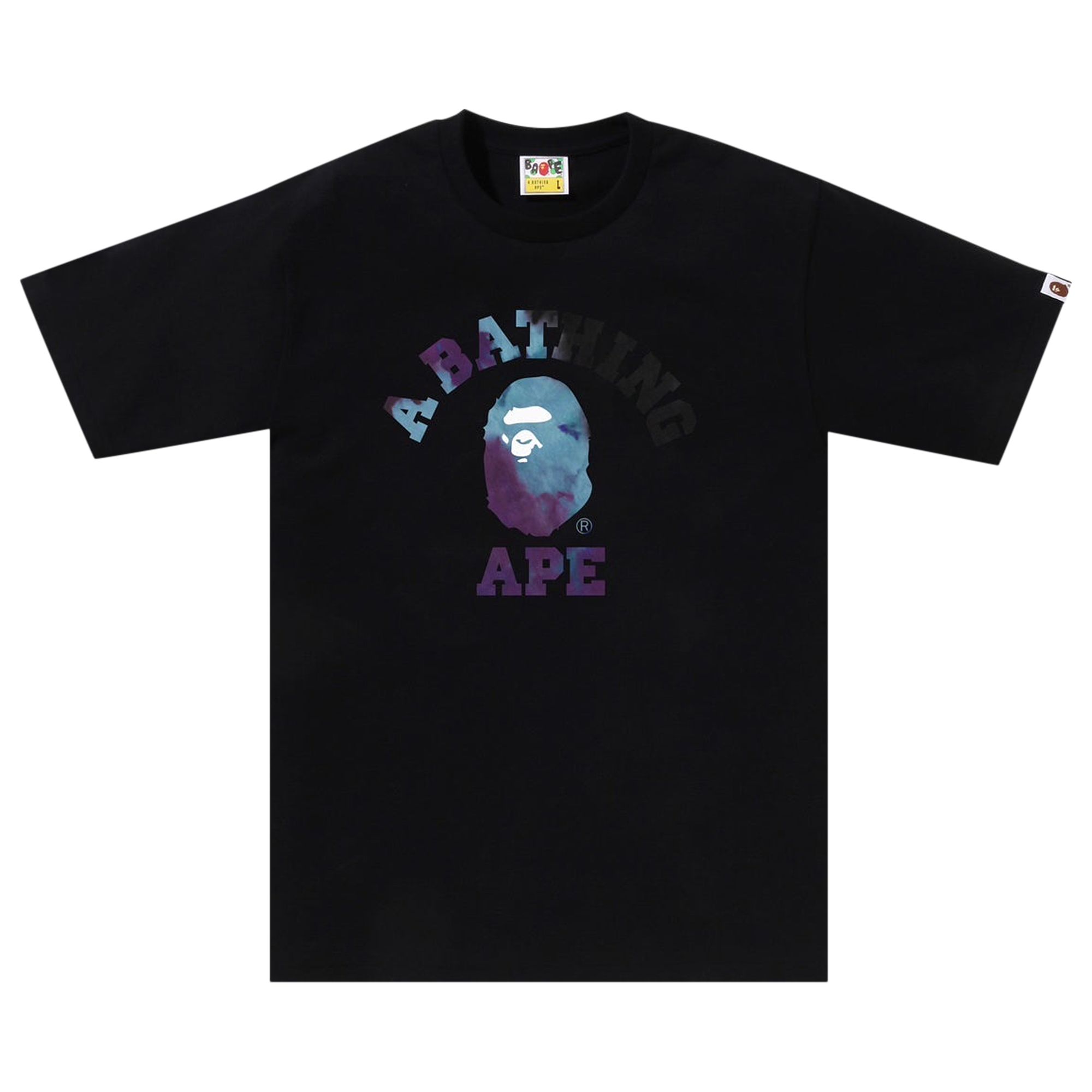 Pre-owned Bape Tie Dye College Tee 'black/black' | Men's Size M