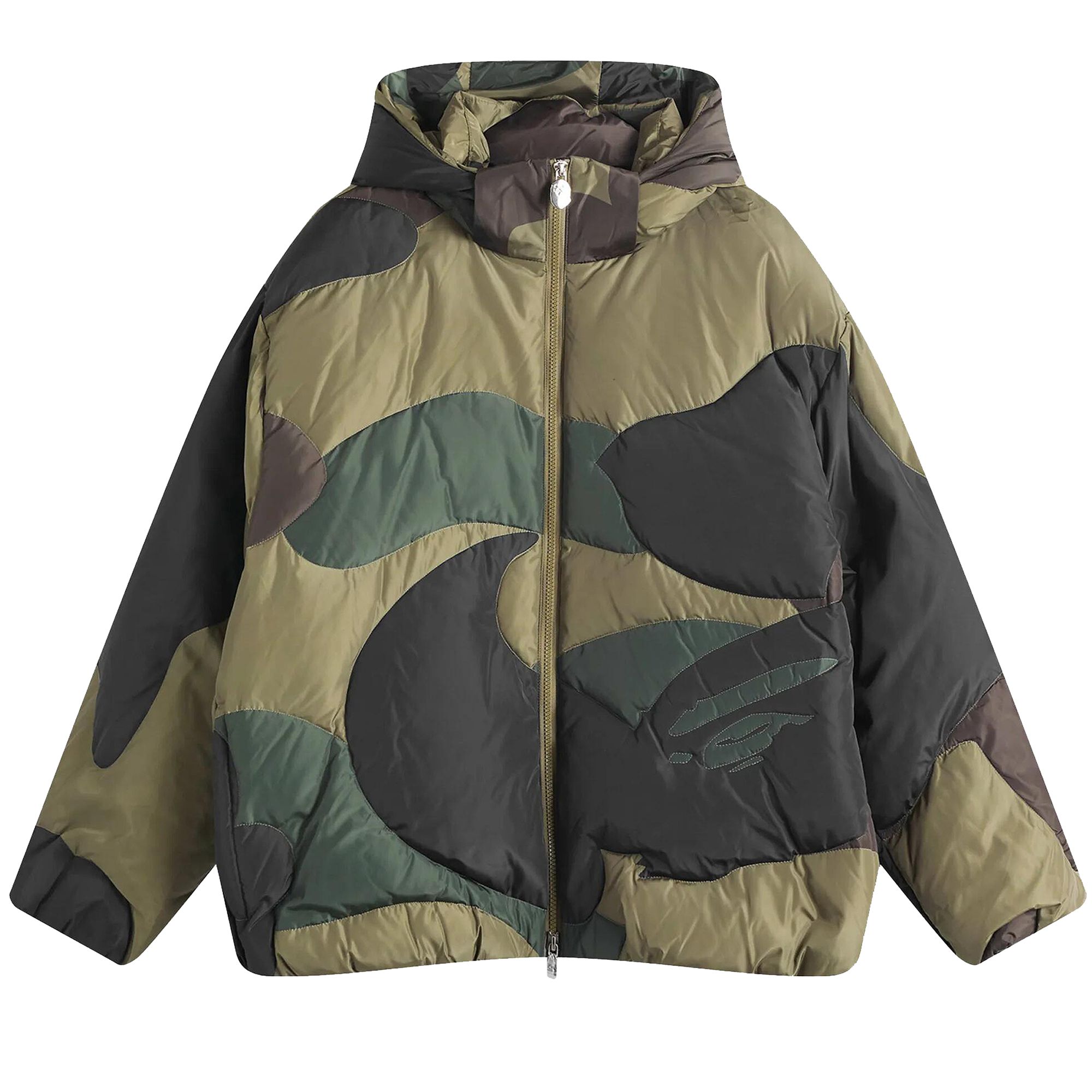 Pre-owned Bape 1st Camo Nylon Down Jacket 'green' | Men's Size Xl