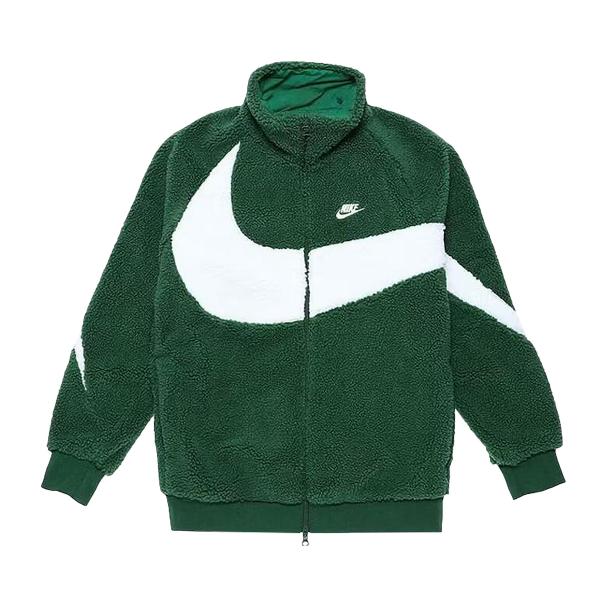 Pre-owned Nike Big Swoosh Reversible Boa Jacket (asia Sizing) 'gorge Green' | Men's Size Xl