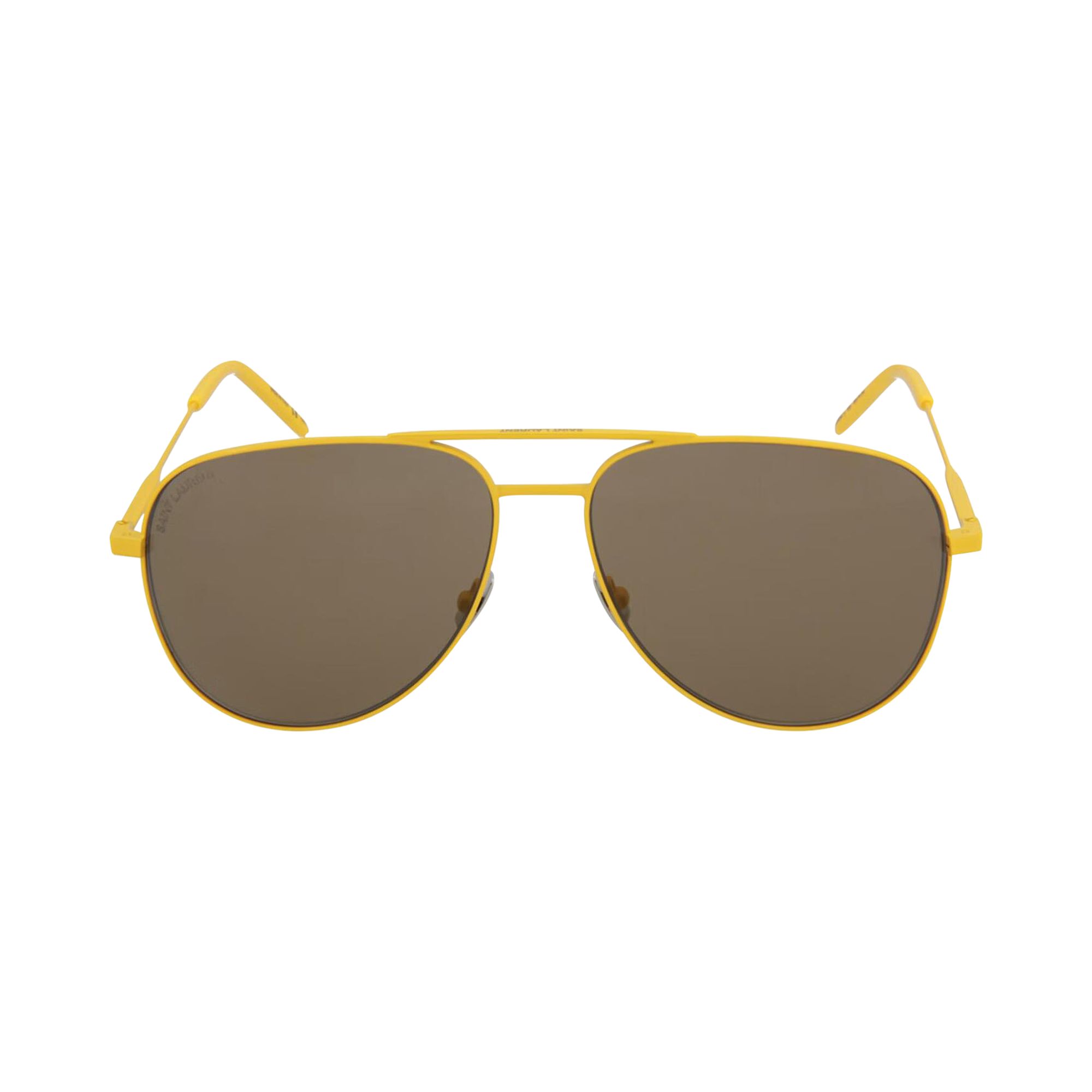 Pre-owned Saint Laurent Aviator Sunglasses 'yellow/brown' | Men's Size Onesize