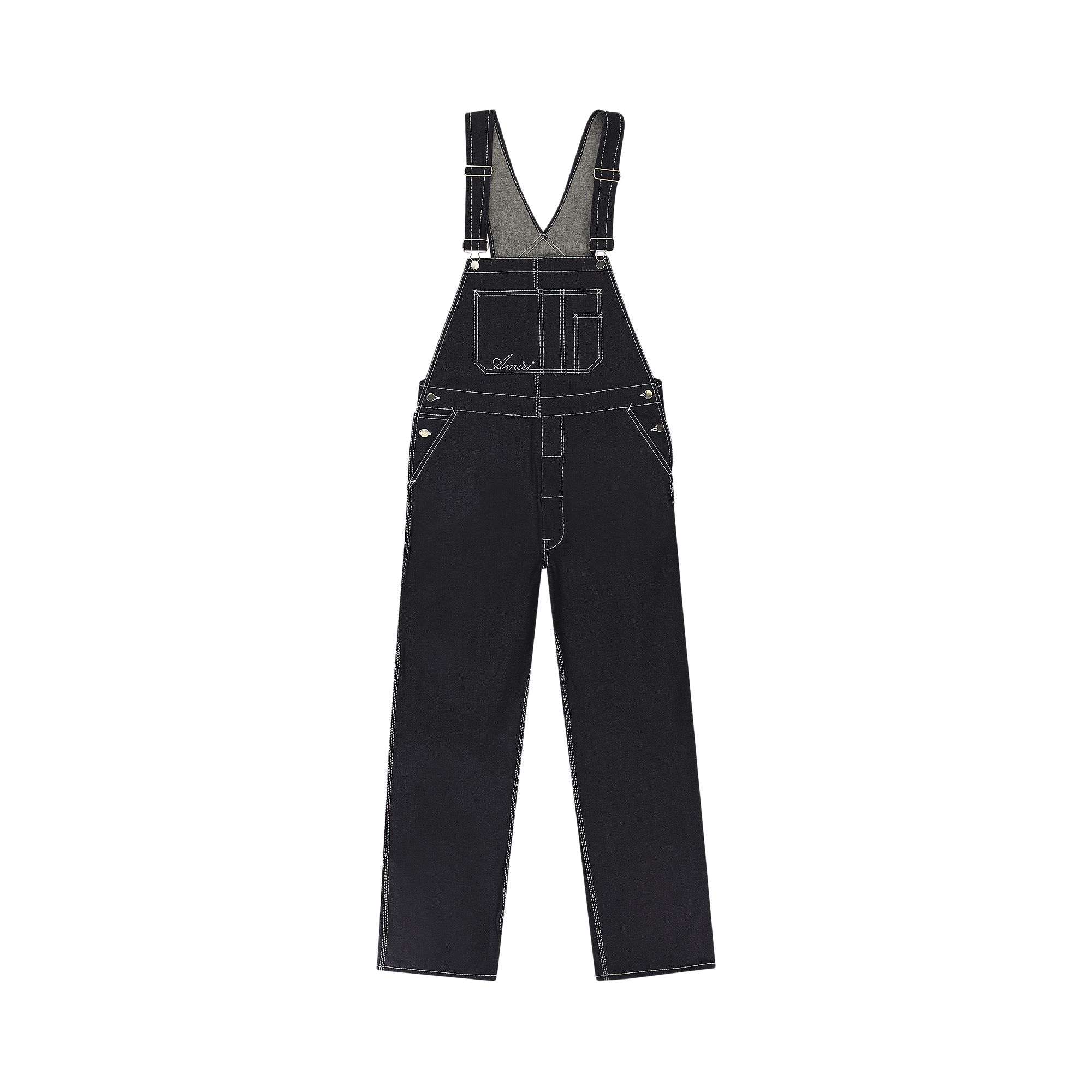 Pre-owned Amiri Topstitching Overalls 'raw Indigo' | Blue | Men's Size Xl