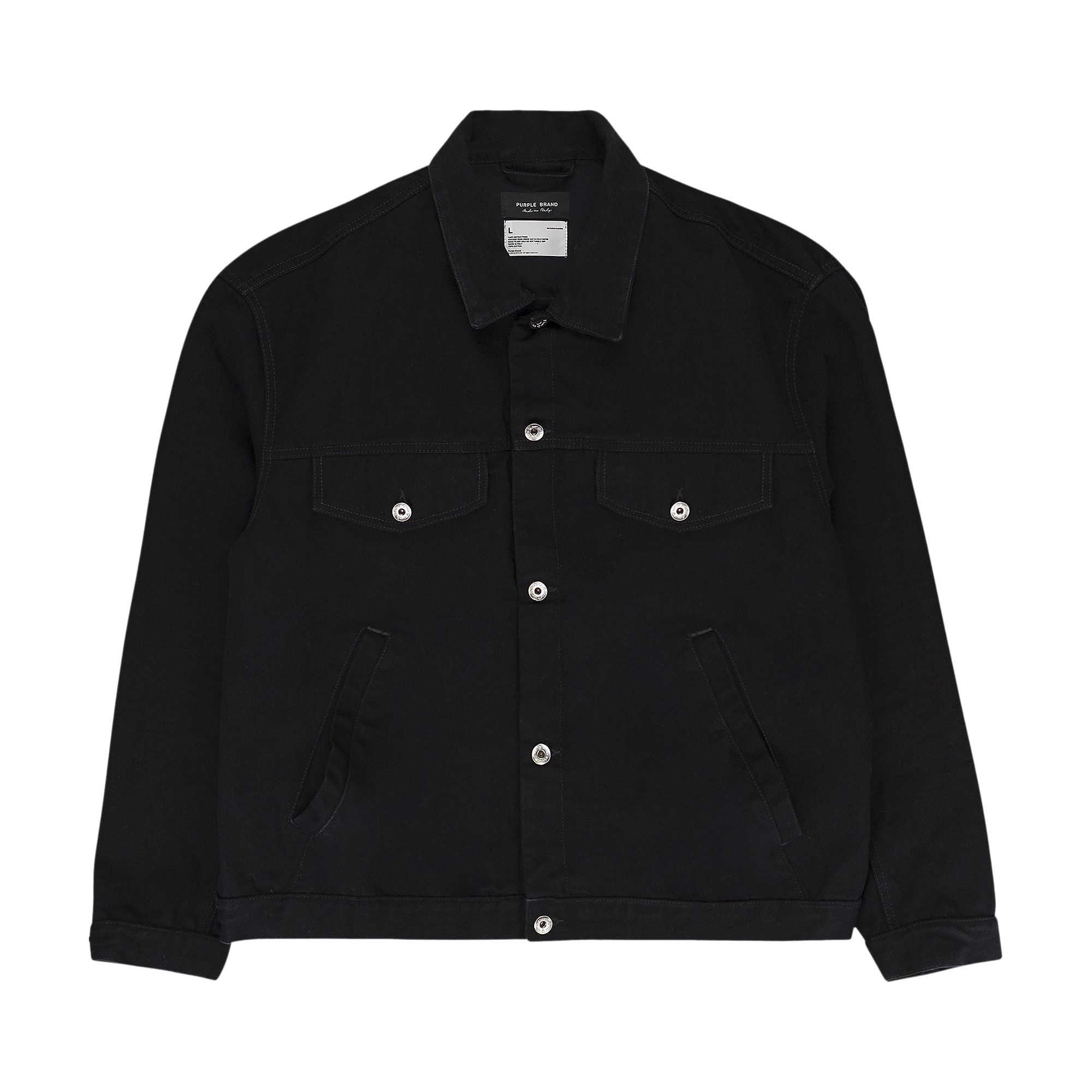 Pre-owned Purple Brand Rinse Wash Denim Jacket 'black' | Men's Size Xs