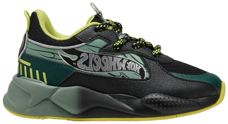 Hot Wheels x Puma RS X Little Kid Black Green Moon