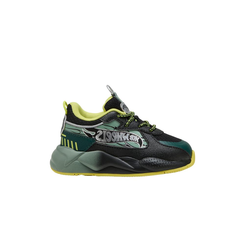Pre-owned Puma Hot Wheels X Rs-x Toddler 'black Green Moon' | Infant Size 7