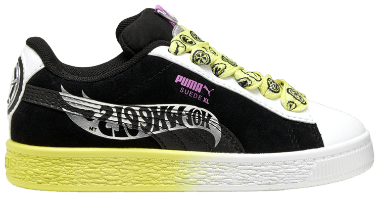 Hot Wheels x Puma Suede XL Little Kid Black Lemon Sherbert
