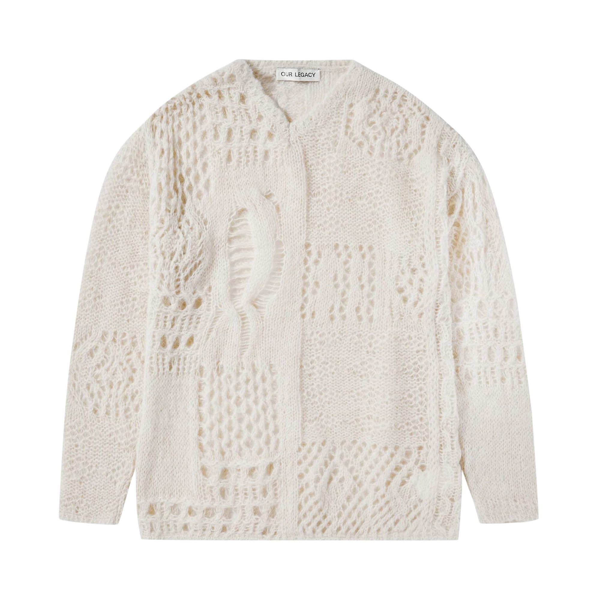 Pre-owned Our Legacy V Neck Crochet Sweater 'beige' | Tan | Men's Size 48