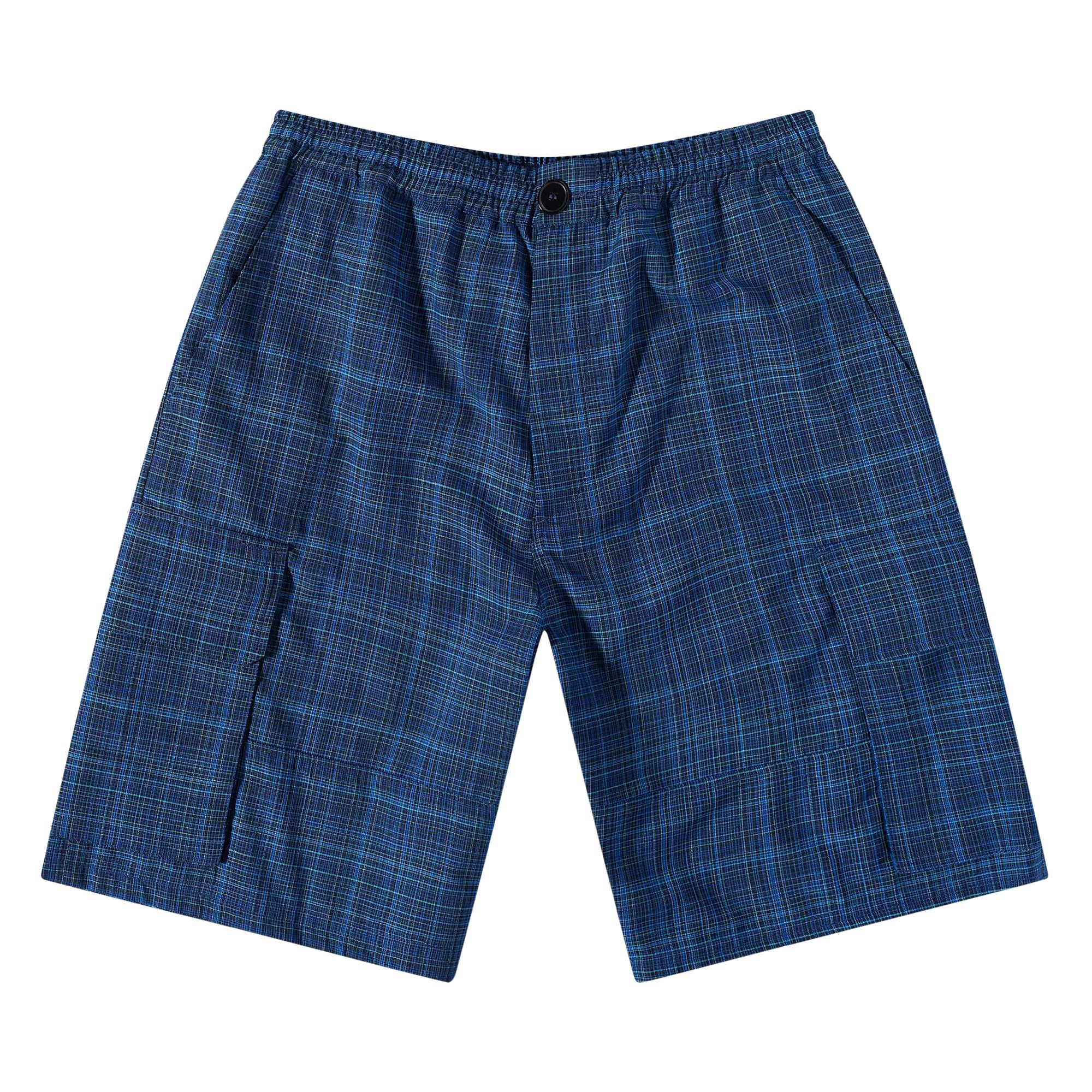 Pre-owned Marni Drawstring Plaid Cargo Shorts 'blue' | Men's Size 50