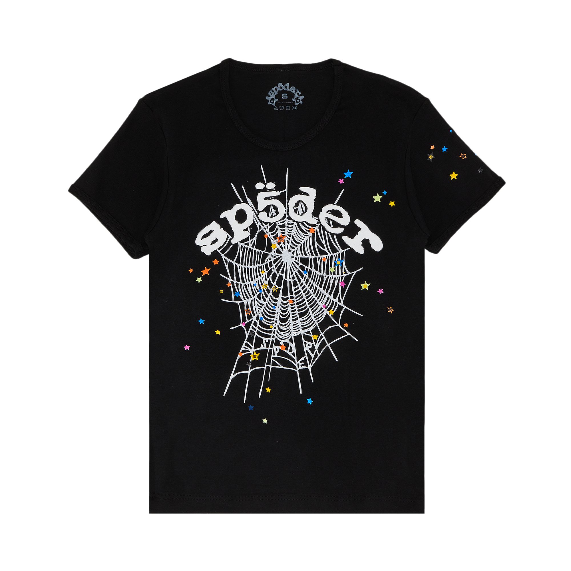 Pre-owned Sp5der Og Web V2 Baby Tee 'onyx' In Black