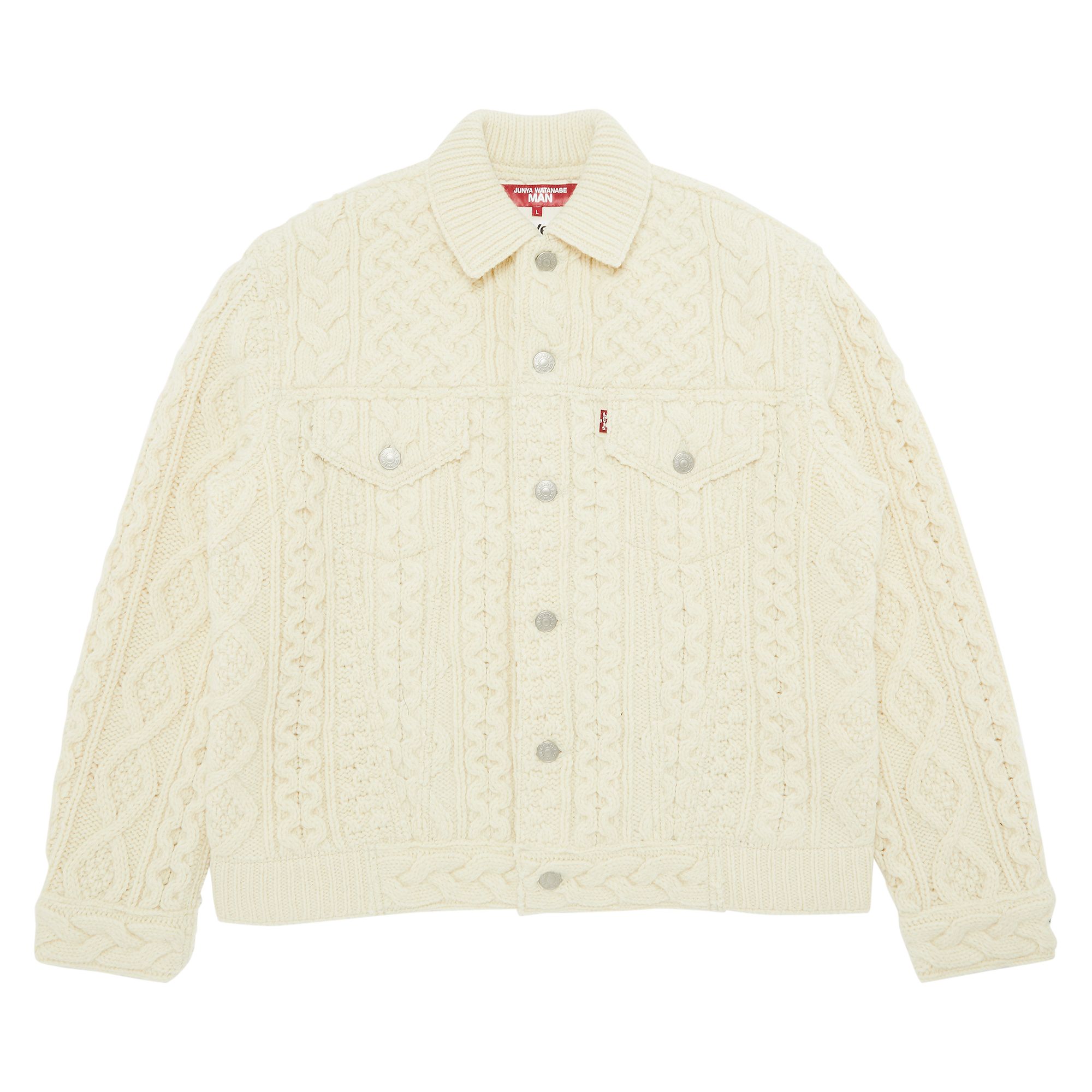 Pre-owned Junya Watanabe Man X Levi's Wool Trucker Jacket 'natural' | Cream | Men's Size L