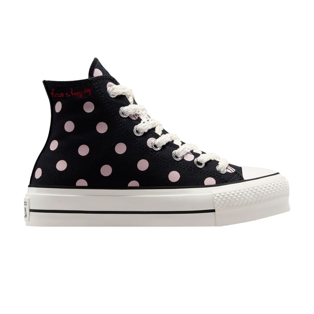 Pre-owned Converse Wmns Chuck Taylor All Star Lift Platform High 'polka Dots' | Black | Women's Size 5