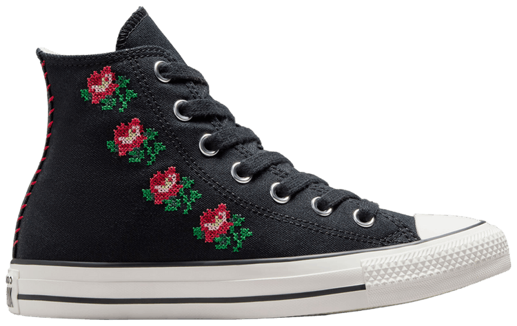 Converse Wmns Chuck Taylor All Star High Cross Stitch Roses