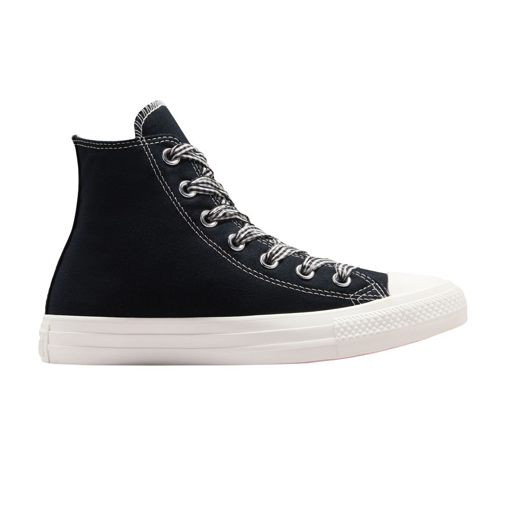Pre-owned Converse Wmns Chuck Taylor All Star High 'gingham Laces' | Black | Women's Size 9.5