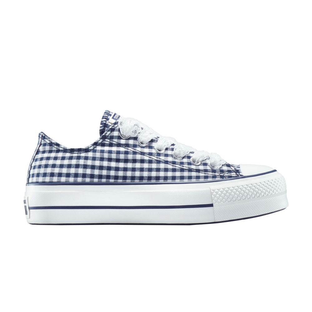 Pre-owned Converse Wmns Chuck Taylor All Star Lift Platform Low 'gingham' | Blue | Women's Size 9.5