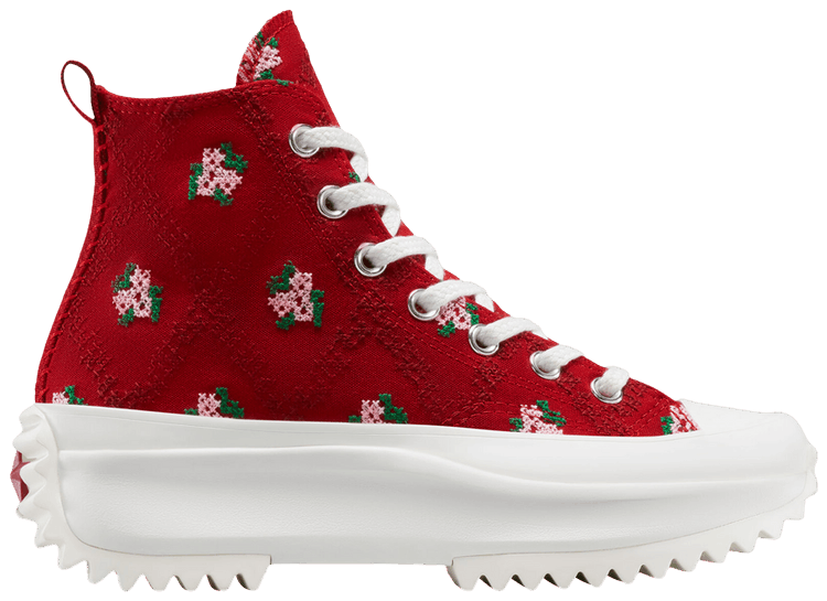 Converse Wmns Run Star Hike Platform High Cross Stitch Roses