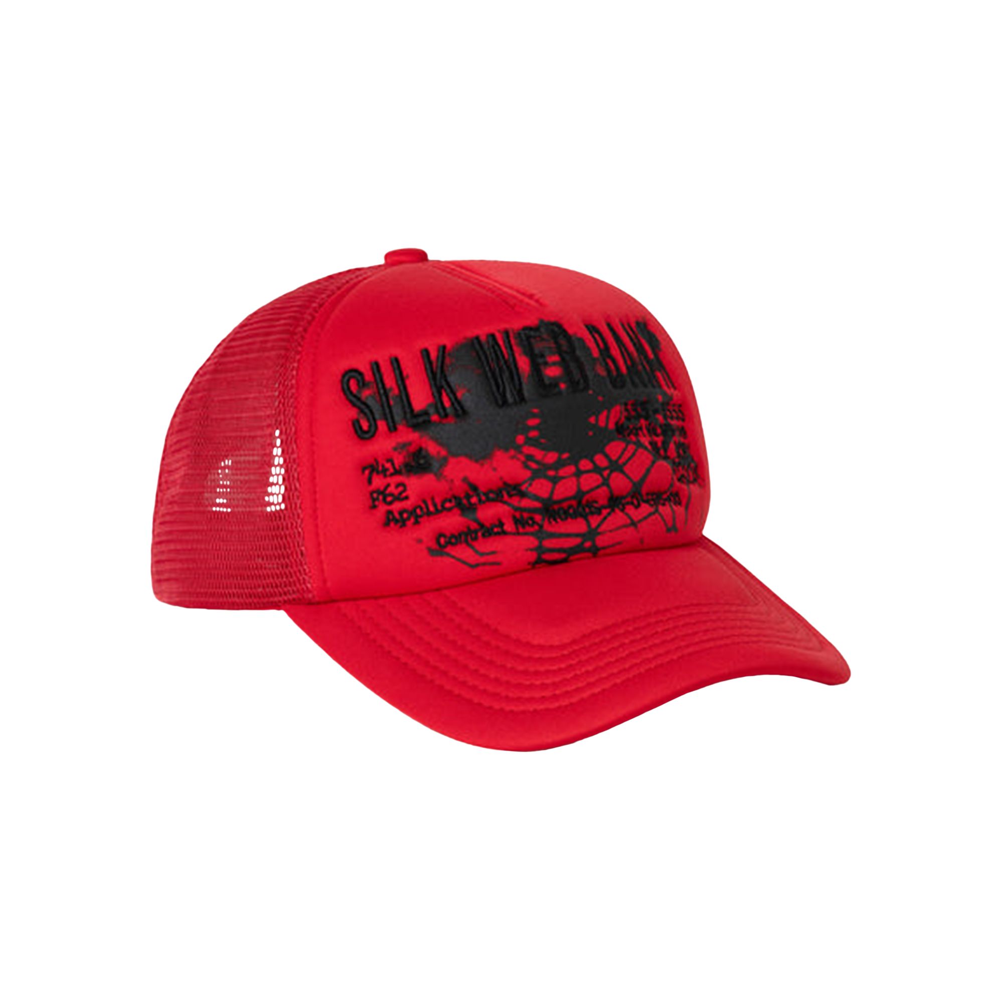 Pre-owned Sp5der Silk Web Bank Trucker 'red' | Men's Size Onesize
