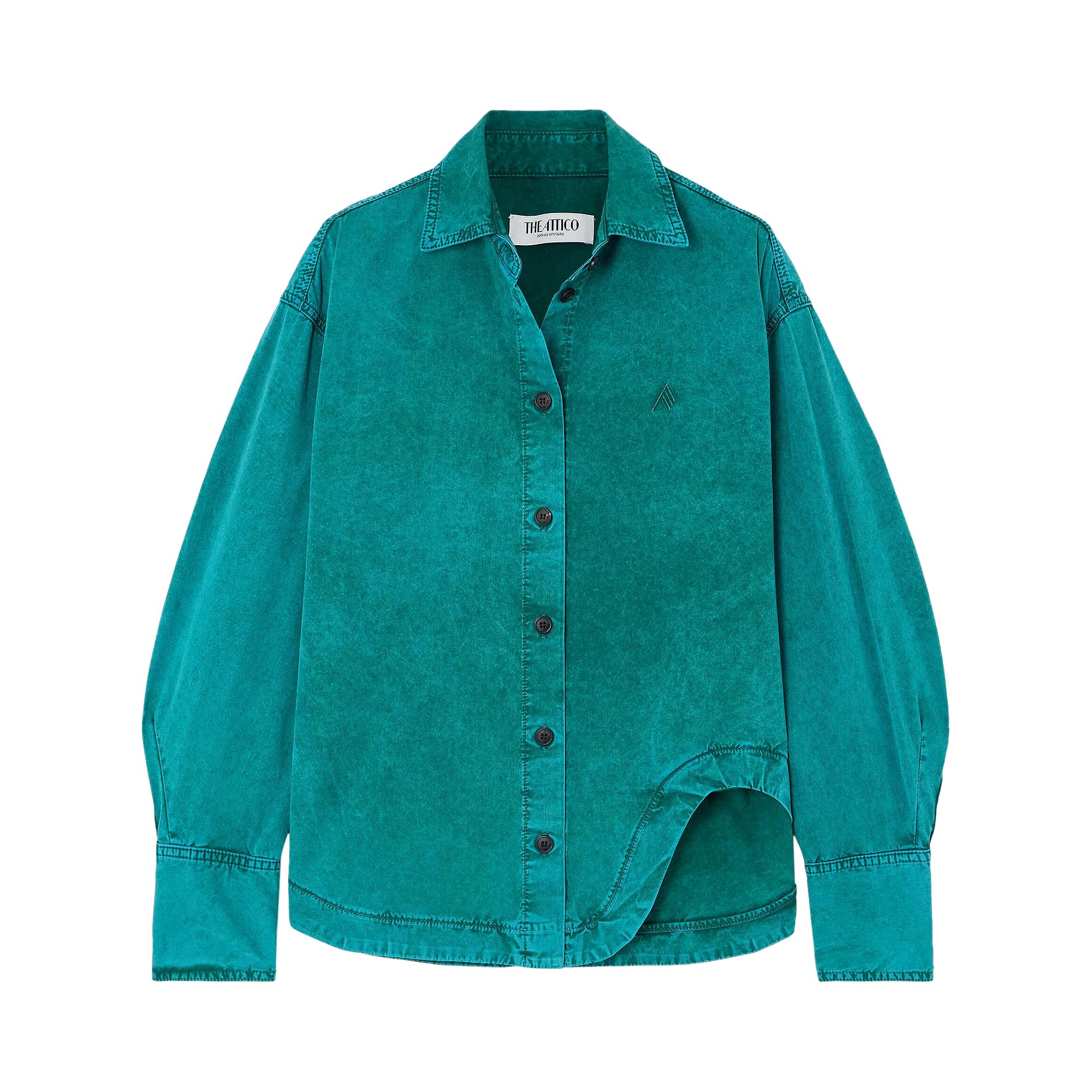 Pre-owned Attico The  Eliza Shirt 'green' | Women's Size 42