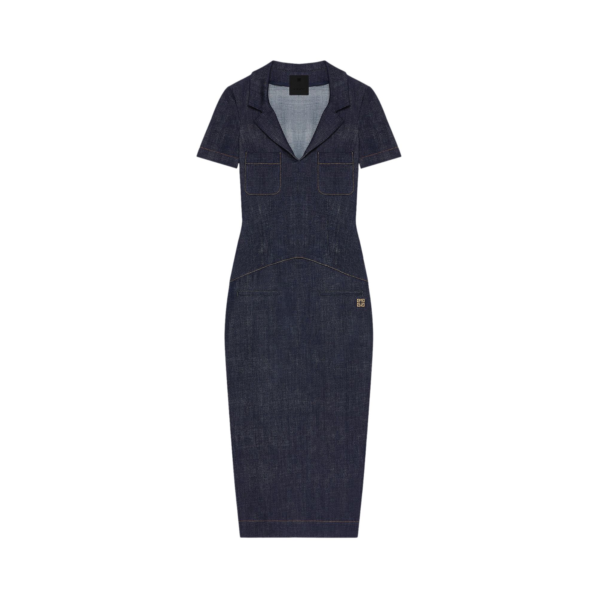 Pre-owned Givenchy Denim Pockets Midi Dress 'medium Blue' | Women's Size 34