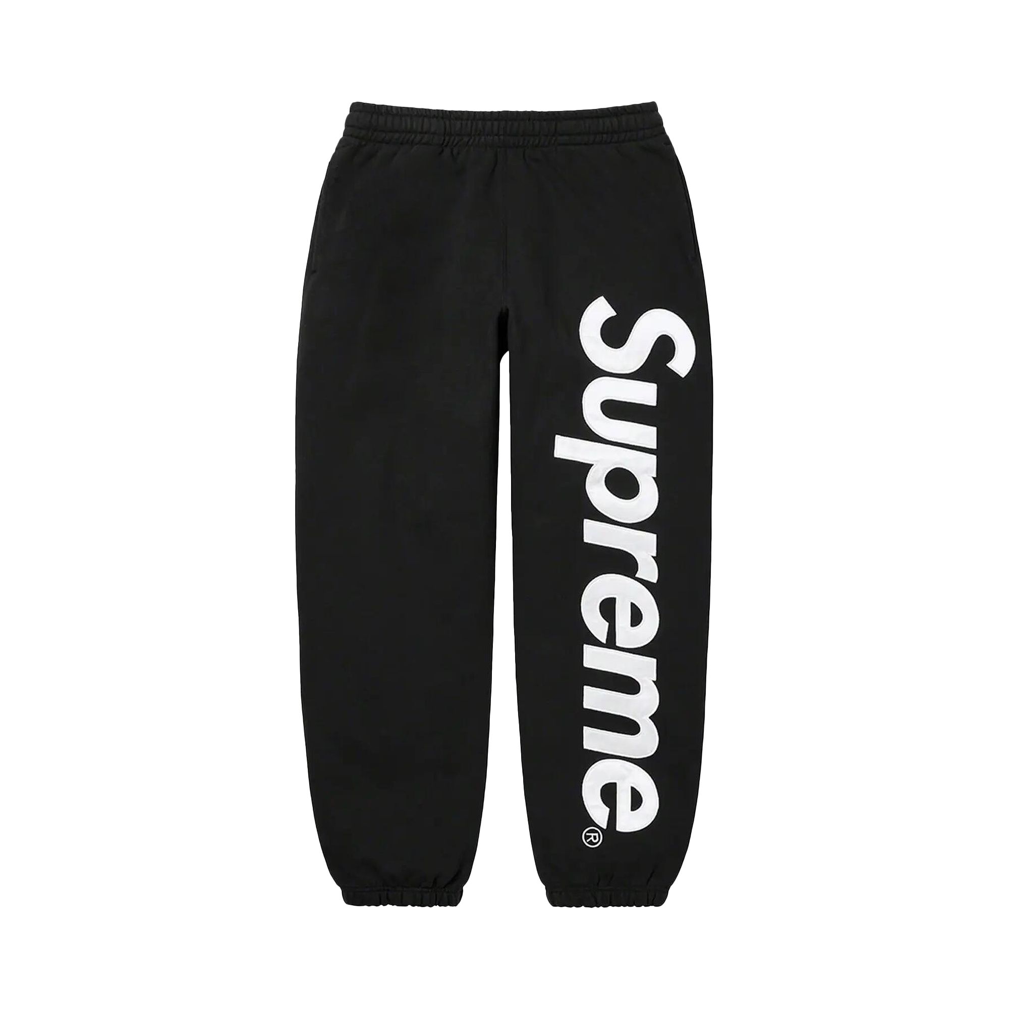 Pre-owned Supreme Satin Appliqué Sweatpant 'black/white' | Men's Size S