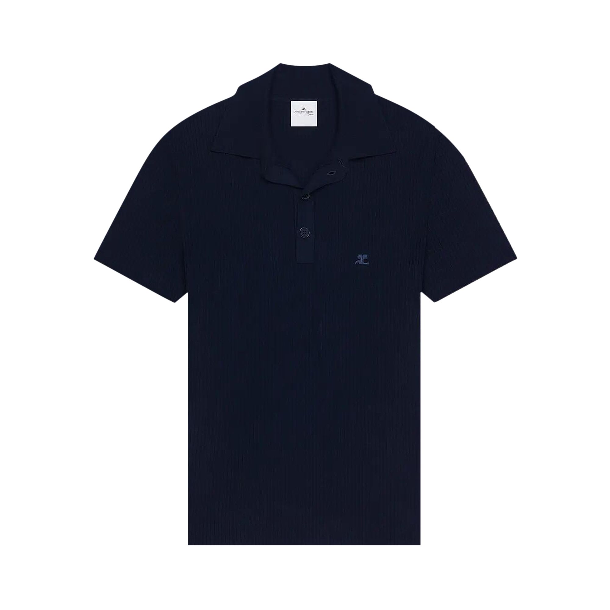 Pre-owned Courrèges Rib Knit Polo 'navy' | Blue | Men's Size L