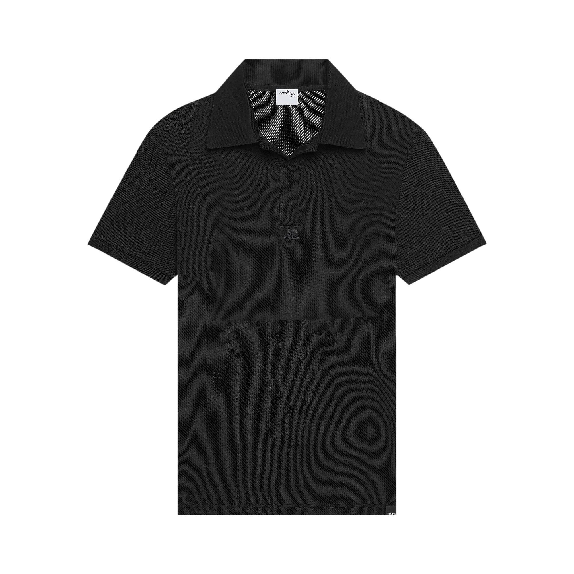 Pre-owned Courrèges Ac Mesh Polo 'black' | Men's Size M
