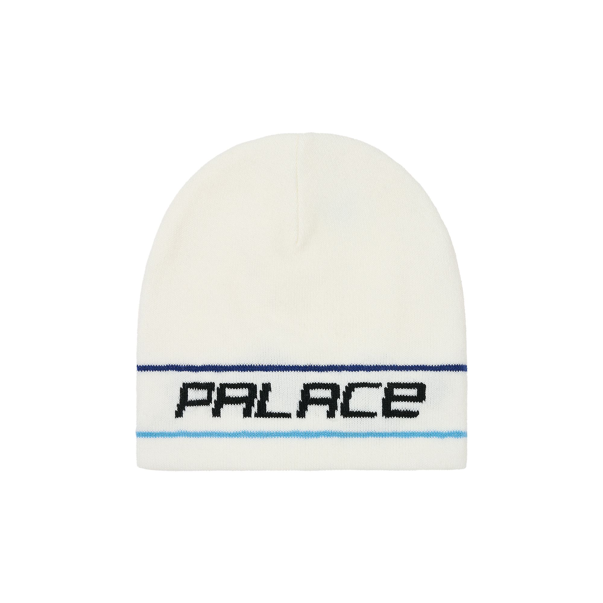 Pre-owned Palace Stripe Nein Cuff Beanie 'white' | Men's Size Onesize