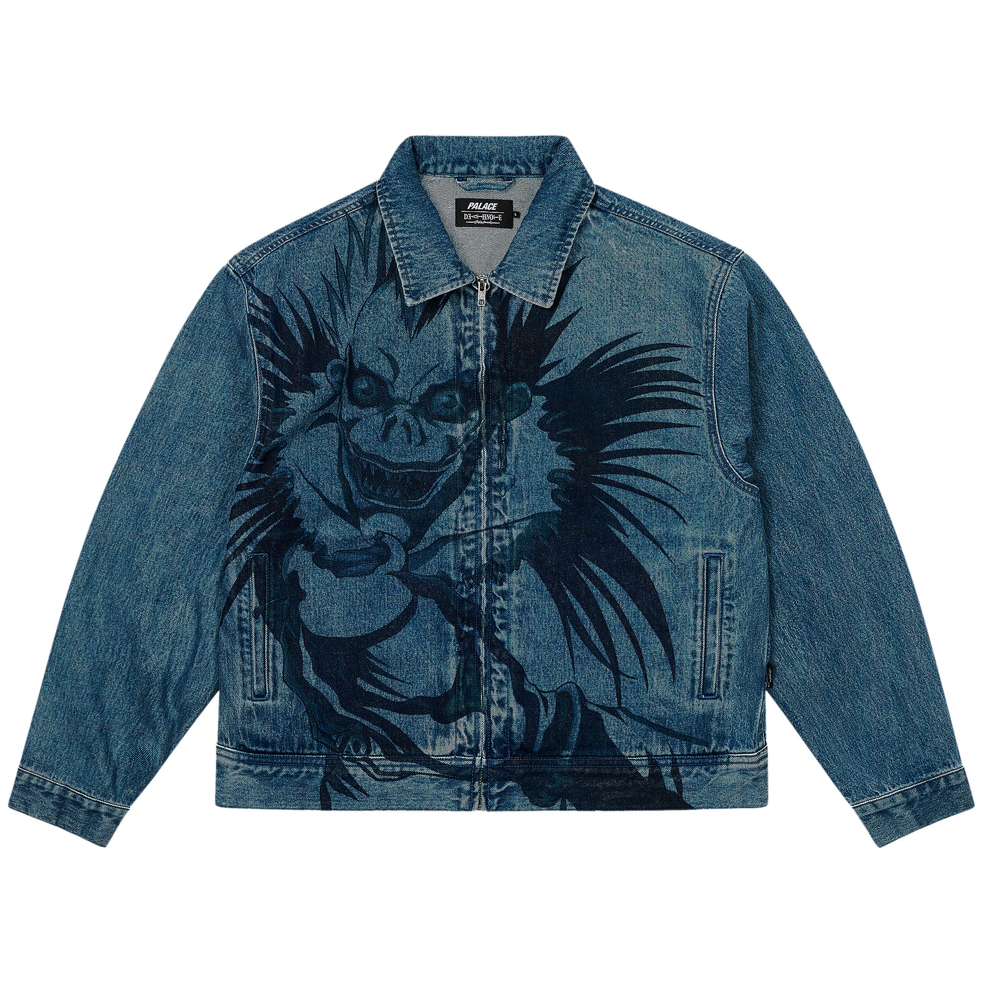 Pre-owned Palace X Death Note Ryuk Jacket 'stone Wash' | Blue | Men's Size S