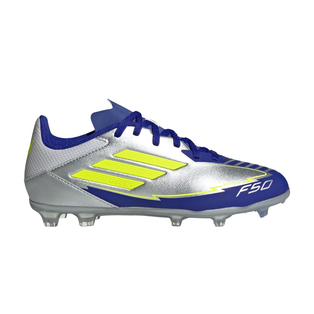 Pre-owned Adidas Originals Adidas Messi Adizero F50 League Fg Mg K 'la Vida Rapida Pack' | Silver | Kid's Size 13