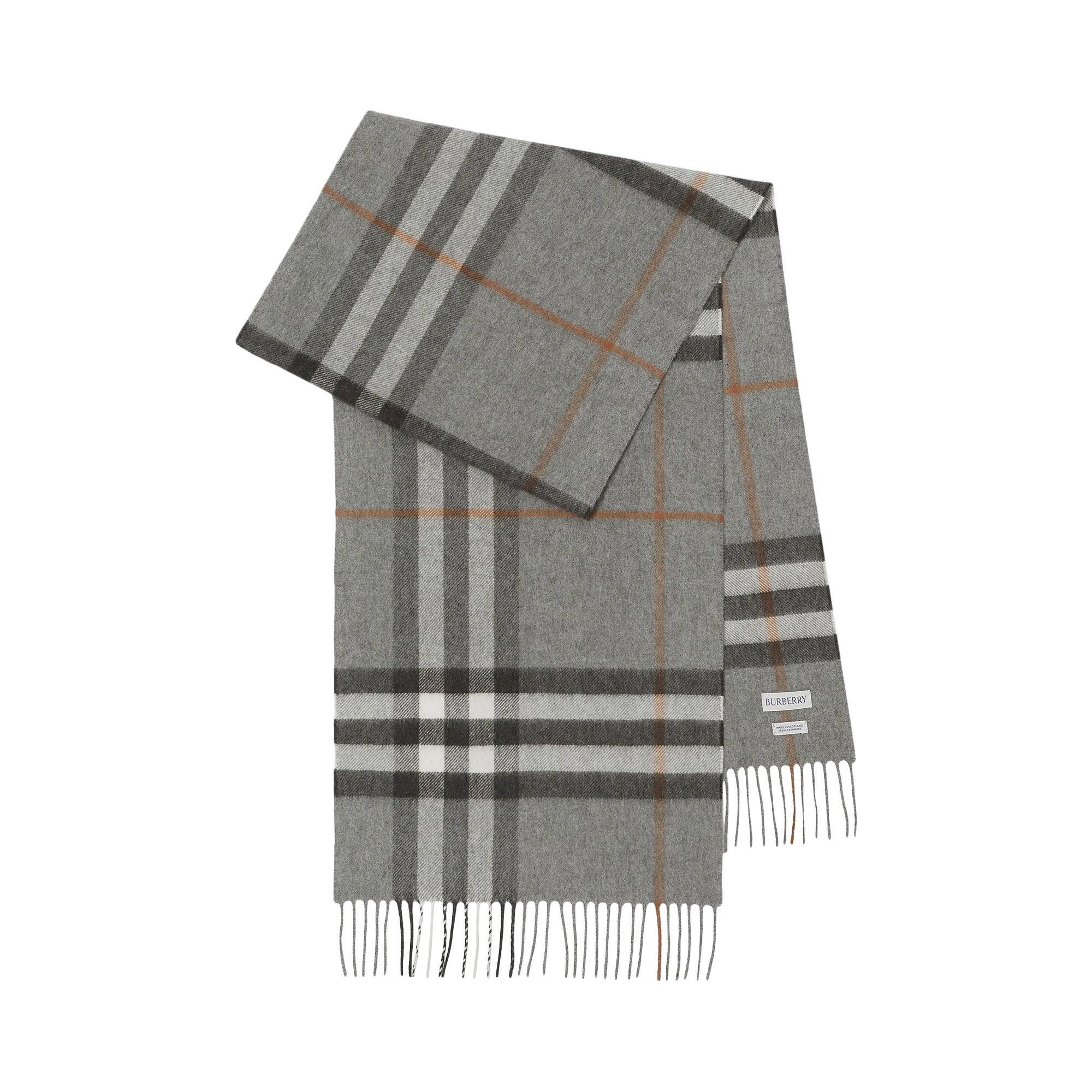 Pre-owned Burberry Check Cashmere Scarf 'grey' | Men's Size Onesize