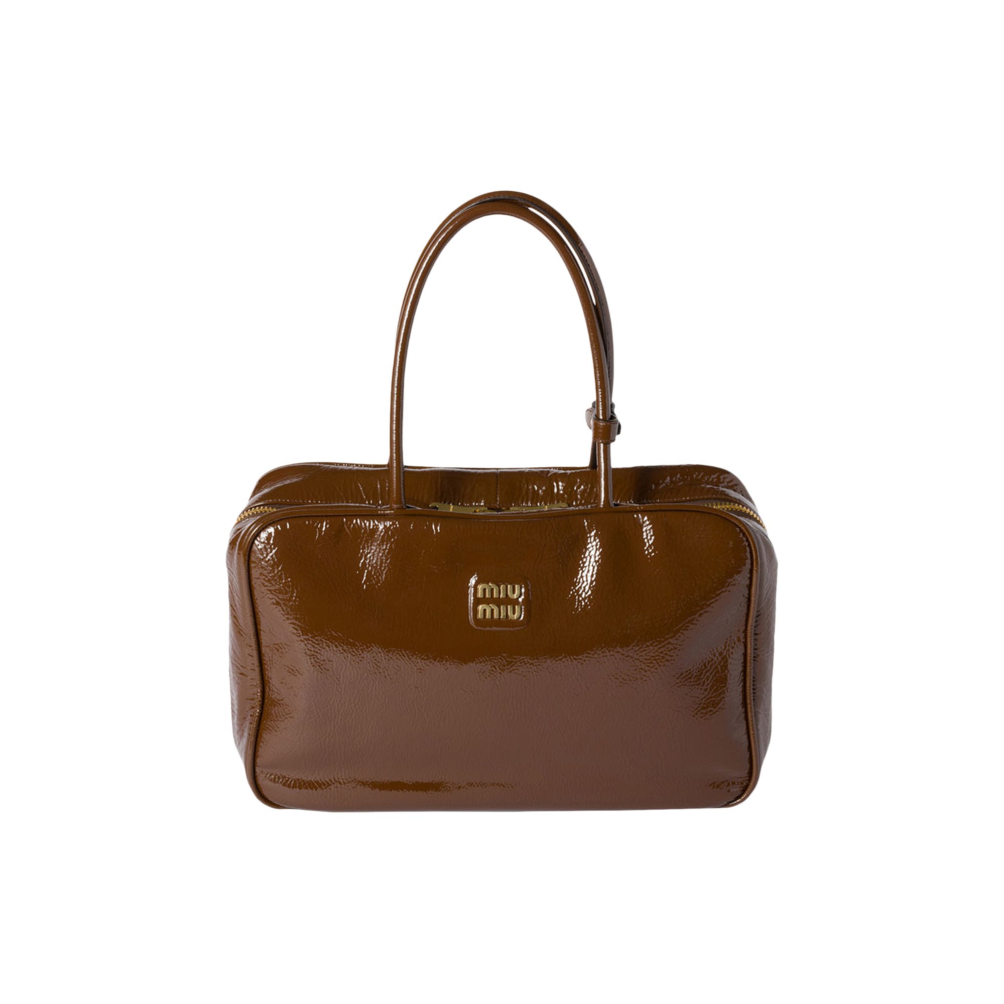 Pre-owned Miu Miu Beau Naplak Patent Leather Bag 'palisander' | Brown | Women's Size Onesize