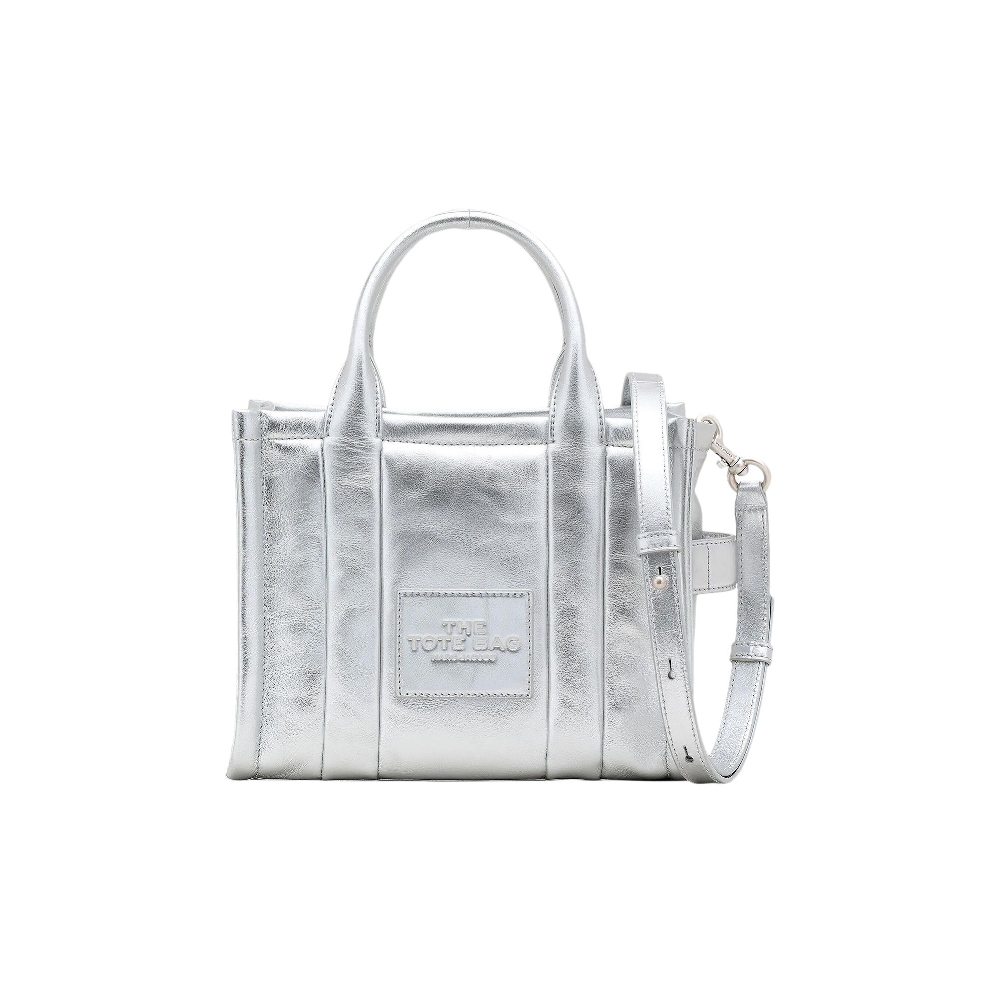 Pre-owned Marc Jacobs Metallic Leather Small Tote Bag 'silver' | Women's Size Onesize