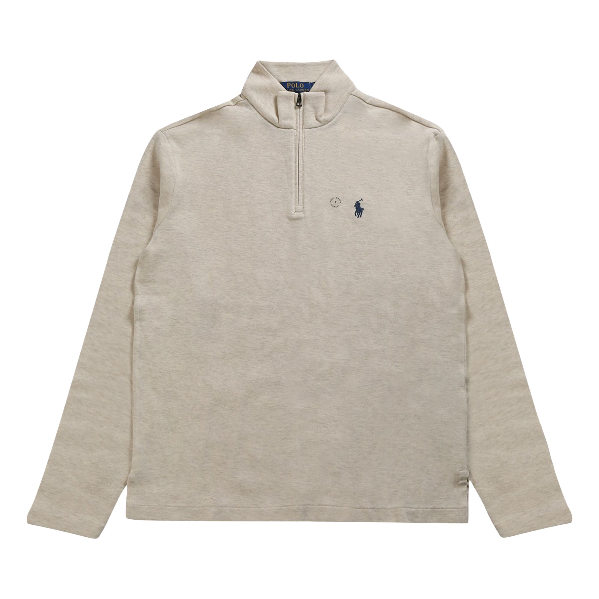 Pre-owned Polo Ralph Lauren Long-sleeve Jacquard 1/2 Zip Pullover 'chalk Heather' | Grey | Men's Size S