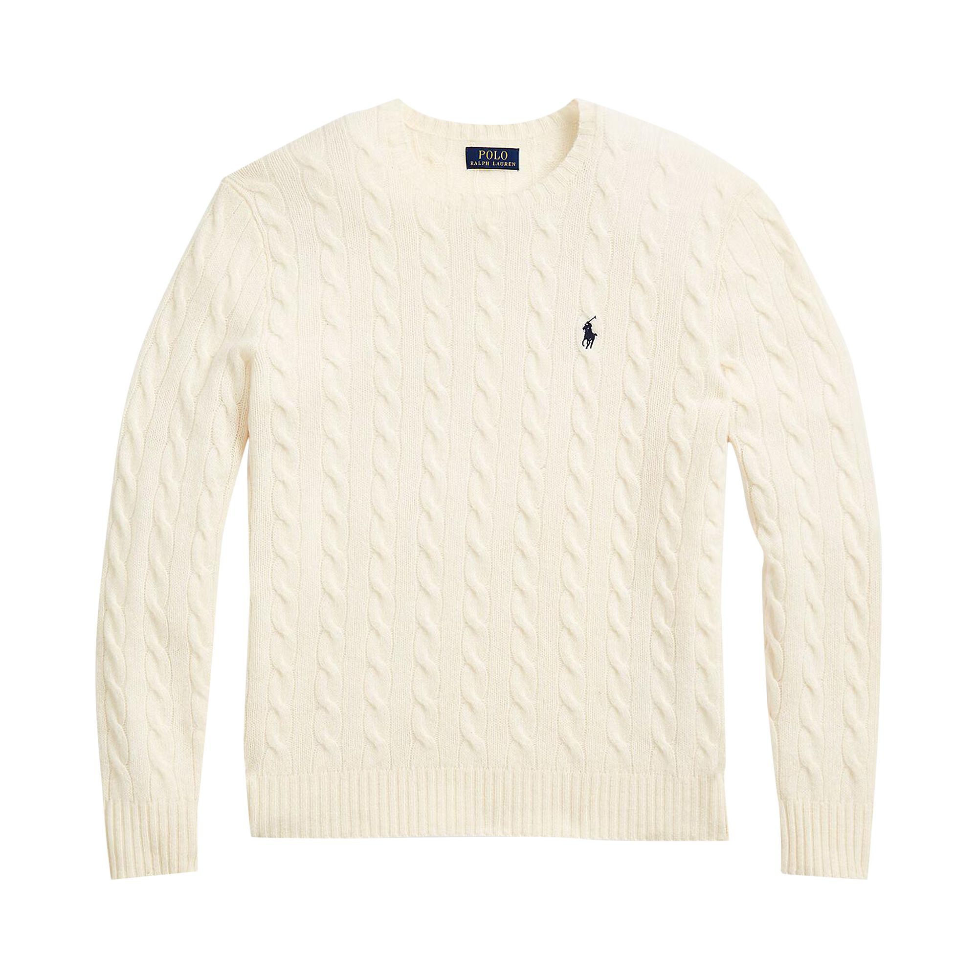 Pre-owned Polo Ralph Lauren Cable Knit Jumper 'andover Cream' | White | Men's Size Xl