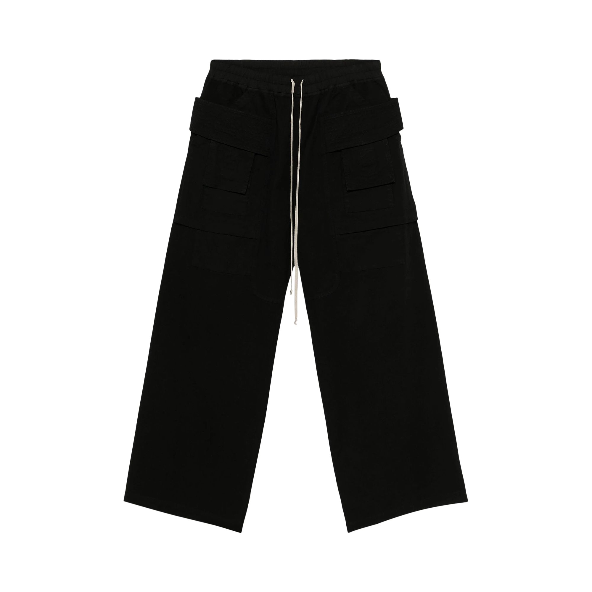 Pre-owned Rick Owens Drkshdw Canvas Creatch Wide Cargo Drawstring Pants 'black' | Men's Size Xl