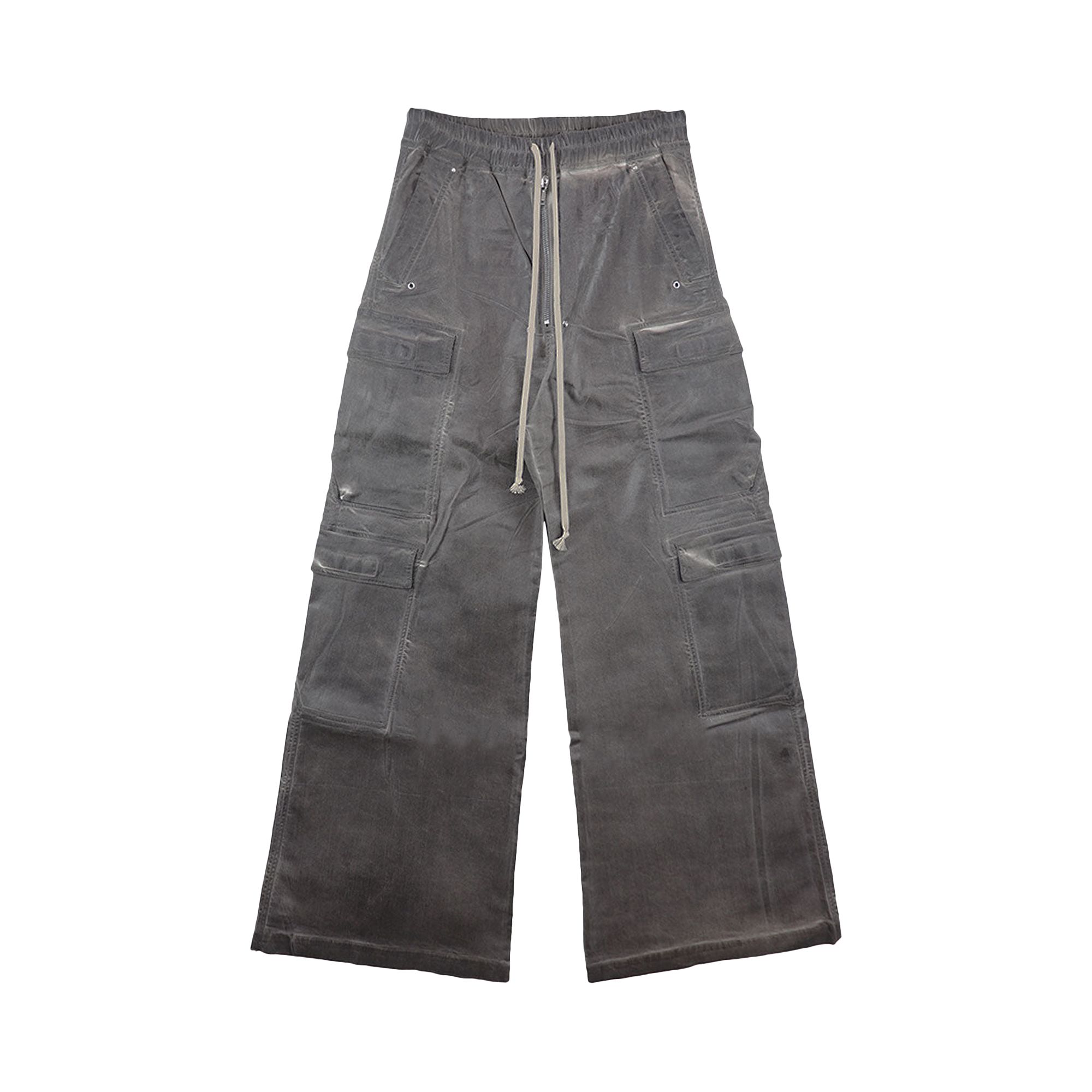 Pre-owned Rick Owens Drkshdw Foil Denim Double Cargo Jumbo Belas Pants 'dark Dust' | Brown | Men's Size L