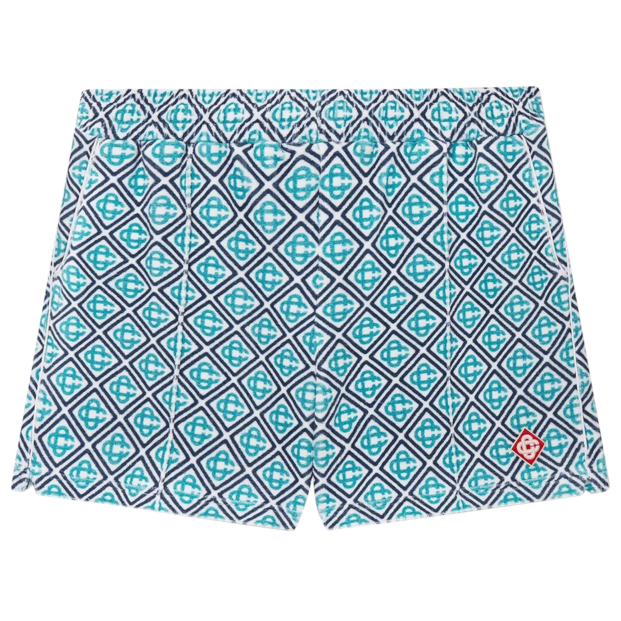 Pre-owned Casablanca Monogram Towelling Shorts 'blue' | Men's Size Xl