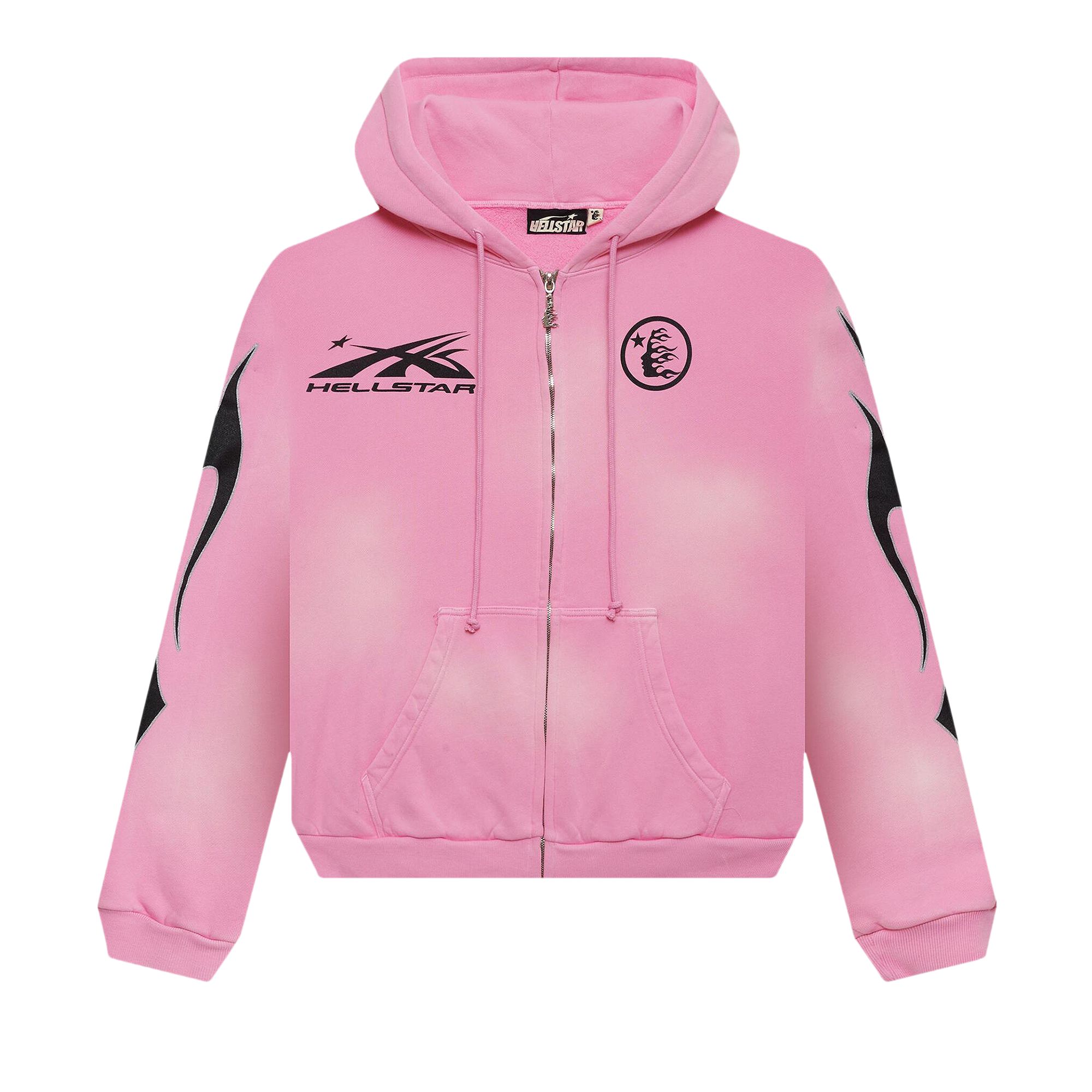 Pre-owned Hellstar X Complex Sports Flame Zip-up 'pink' | Men's Size Xxl