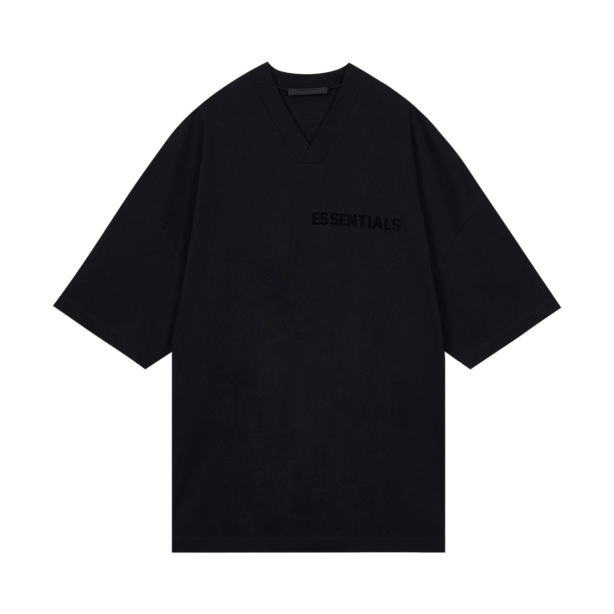 Pre-owned Essentials Fear Of God V-neck Tee 'jet Black' | Men's Size L