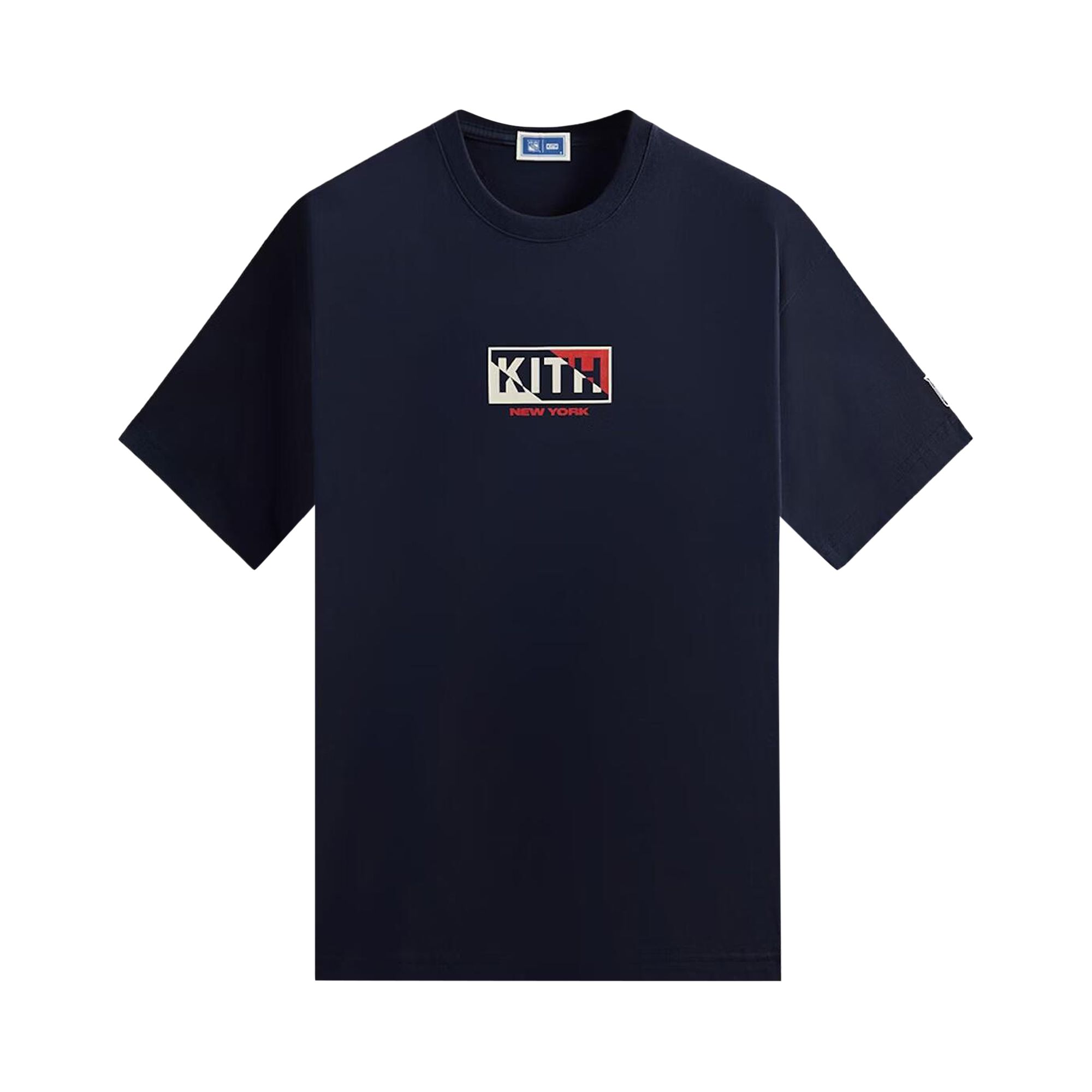 Pre-owned Kith For The New York Rangers Pennant Vintage Tee 'nocturnal' | Blue | Men's Size L