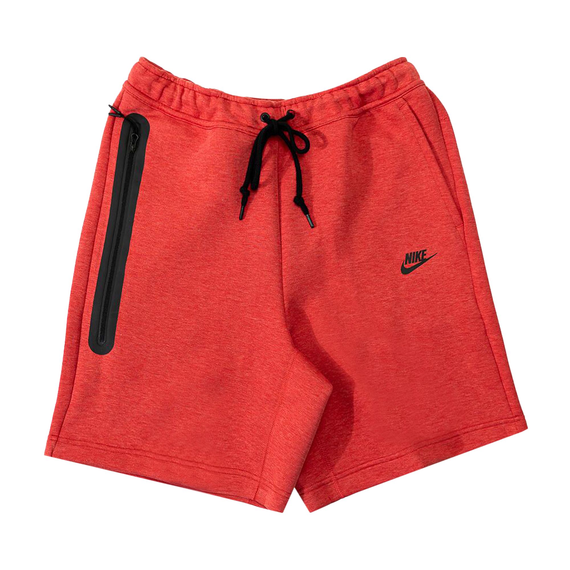 Pre-owned Nike Sportswear Tech Fleece Shorts 'light University Red Heather/black' | Men's Size Xs